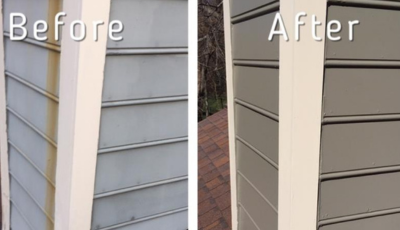 Before and after gutter installations
